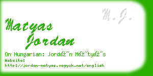 matyas jordan business card